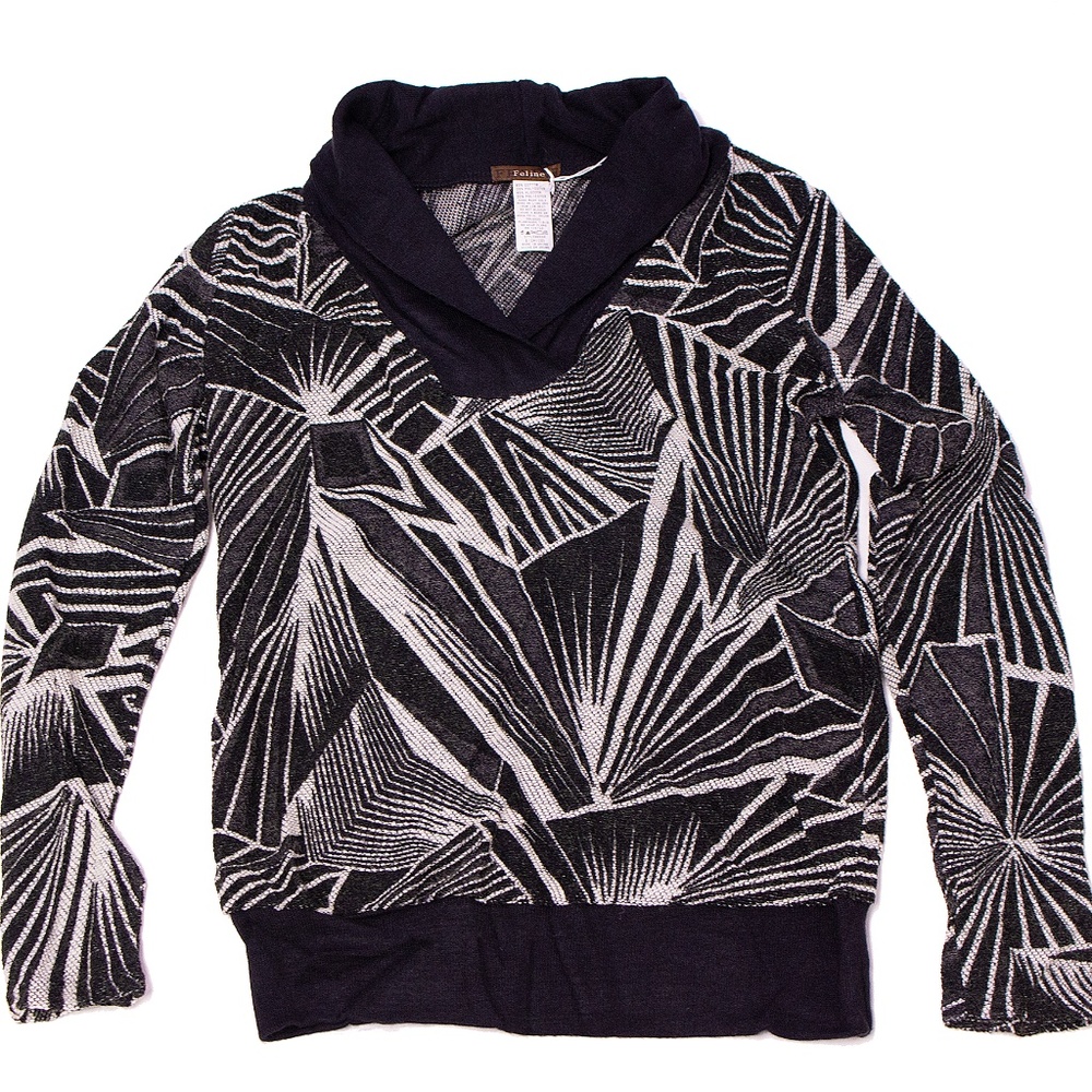 Black & White Sweater Blouse